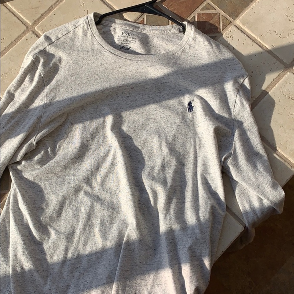 🔥 Polo Ralph Lauren Grey Long Sleeve Shirt Medium